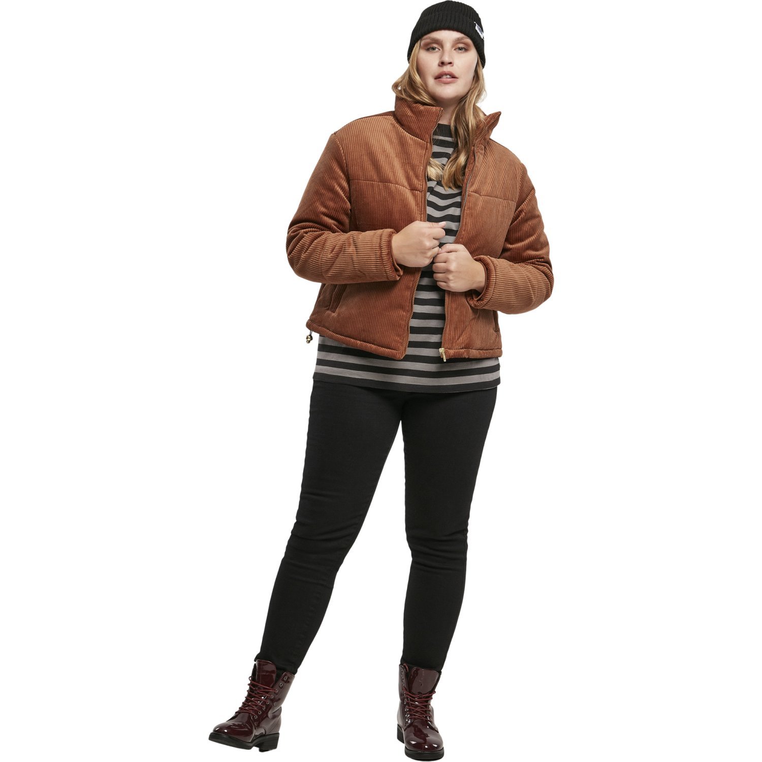 Urban Classics Ladies - Corduroy Puffer Jacket toffee