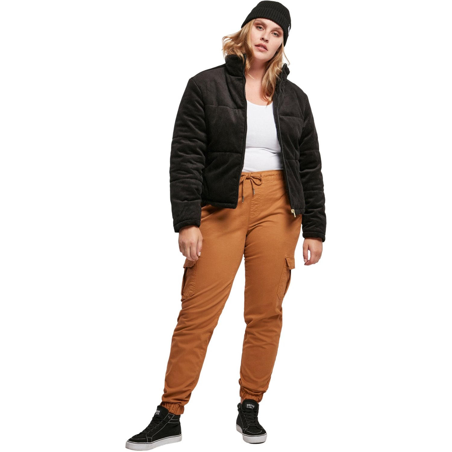Urban Classics Ladies - High Waist Cargo Pants toffee