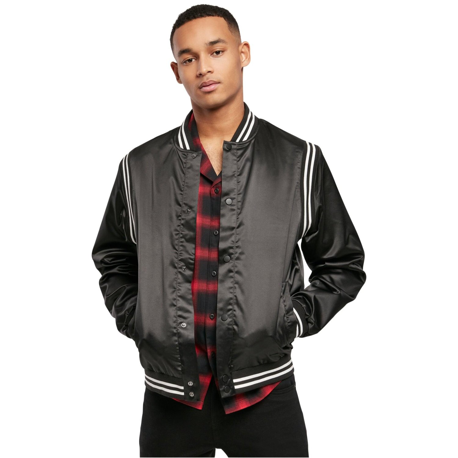 Urban Classics - Satin College Jacket black