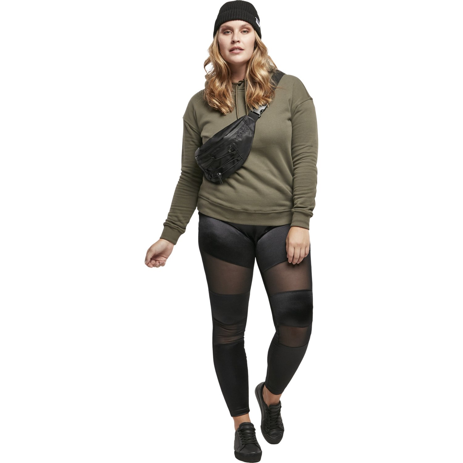 Urban Classics Ladies - Shiny TECH MESH Leggings schwarz