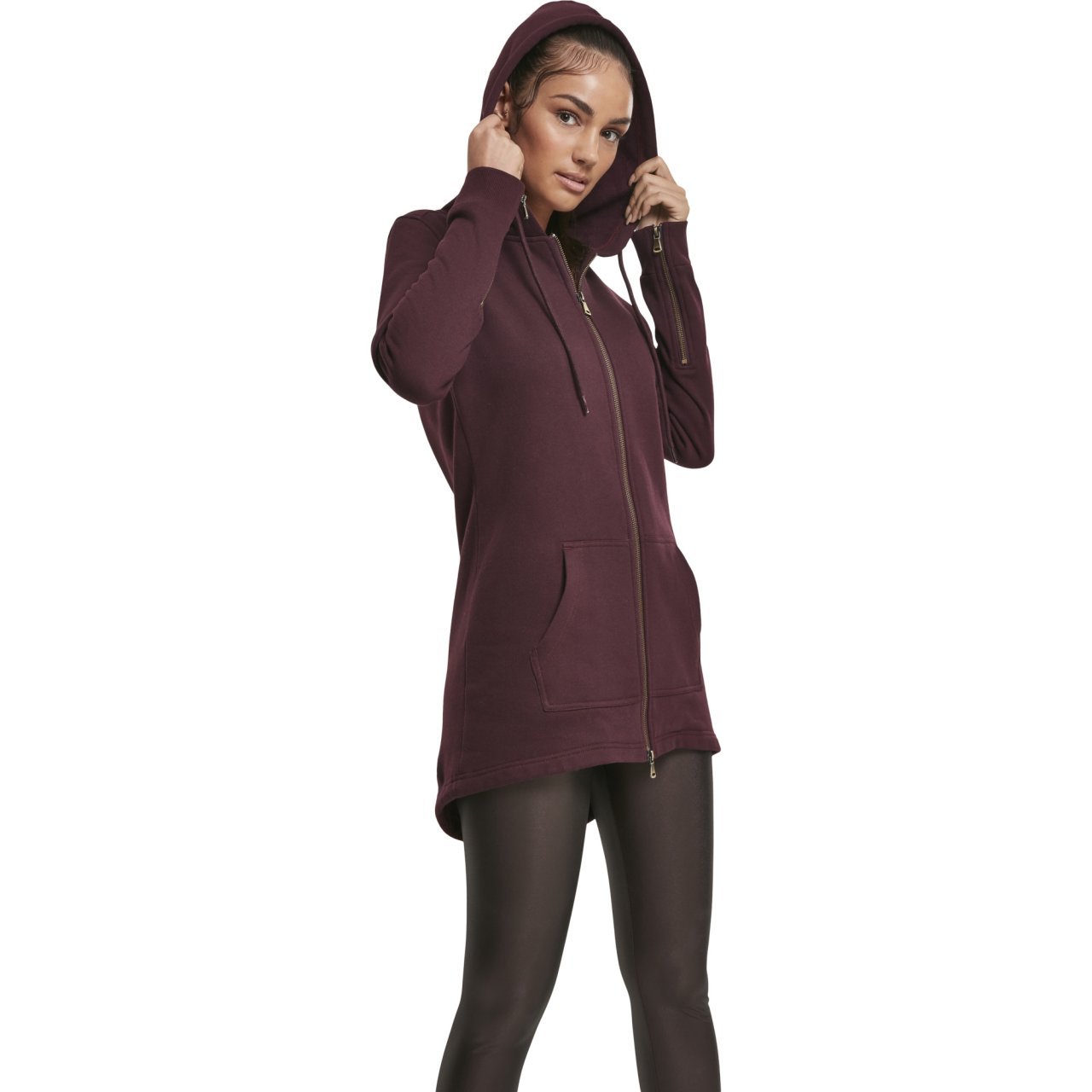 Urban Classics Ladies - SWEAT PARKA Zip Hoody redwine