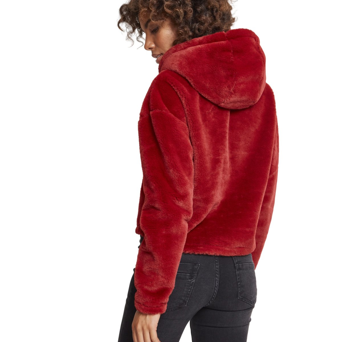 Urban Classics Ladies - Oversize Teddy Hoody burgundy