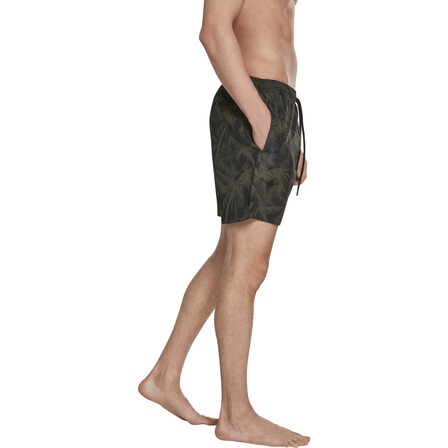Urban Classics - PATTERN Short de bain palm / olive