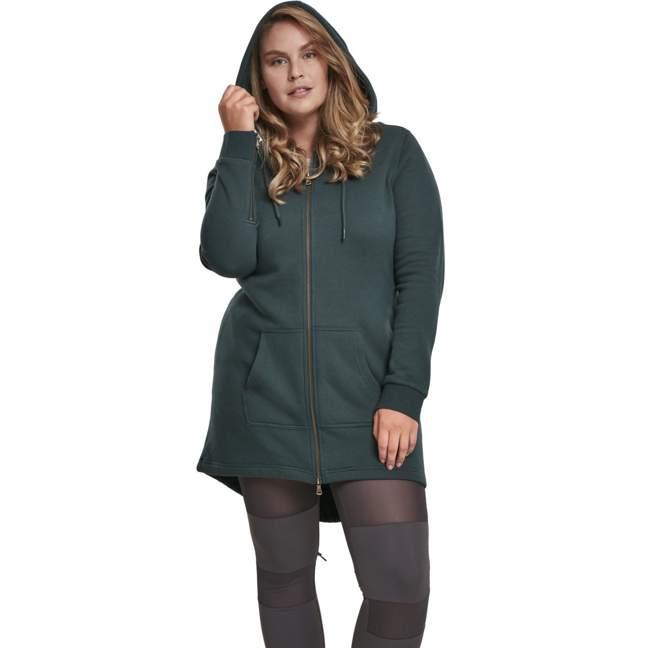 Urban Classics Ladies - SWEAT PARKA Zip Hoody bottlegreen