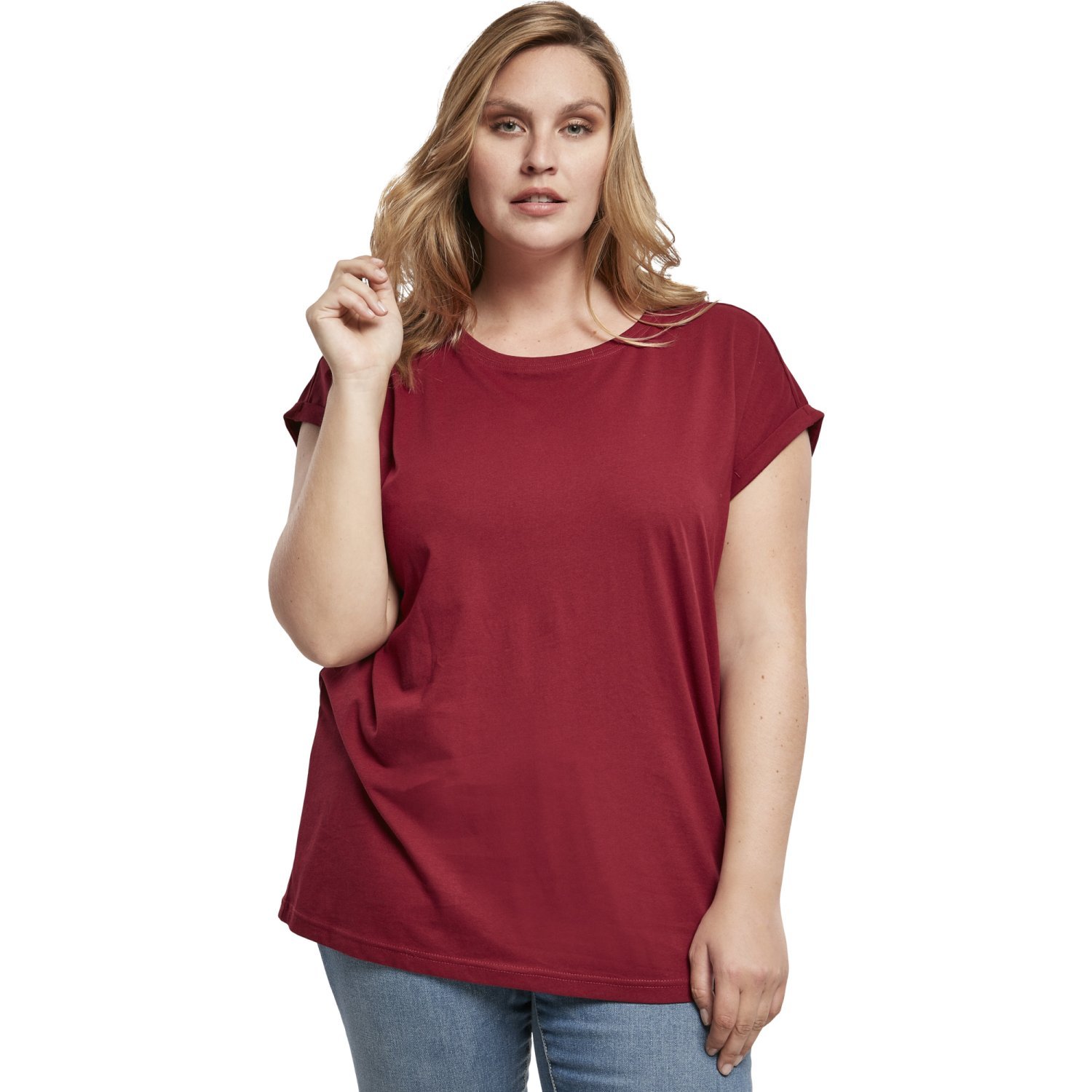 Urban Classics Ladies - Organic Extended Shirt burgundy