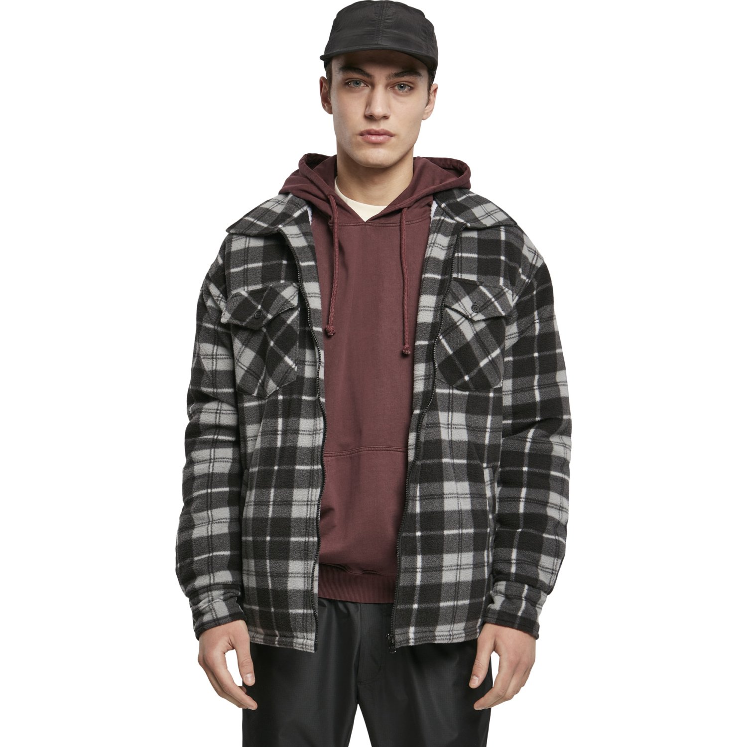 Urban Classics - Flannel Teddy Shirt Veste noir