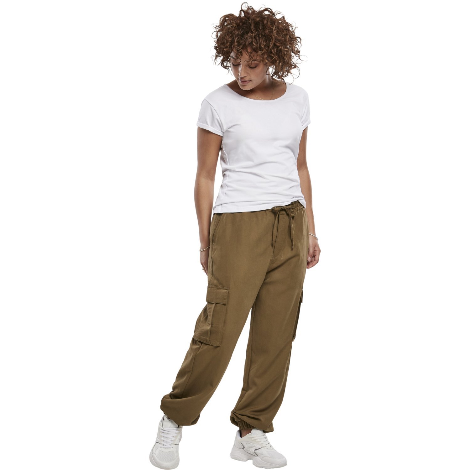 Urban Classics Ladies - CARGO Loose-Fit Sweatpants olive