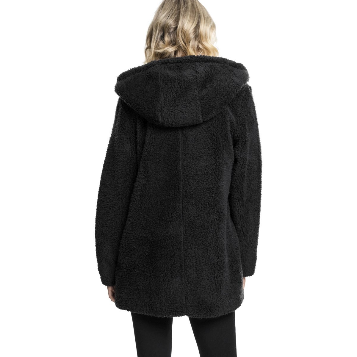 Urban Classics Femme - SHERPA Long Veste d'hiver noir