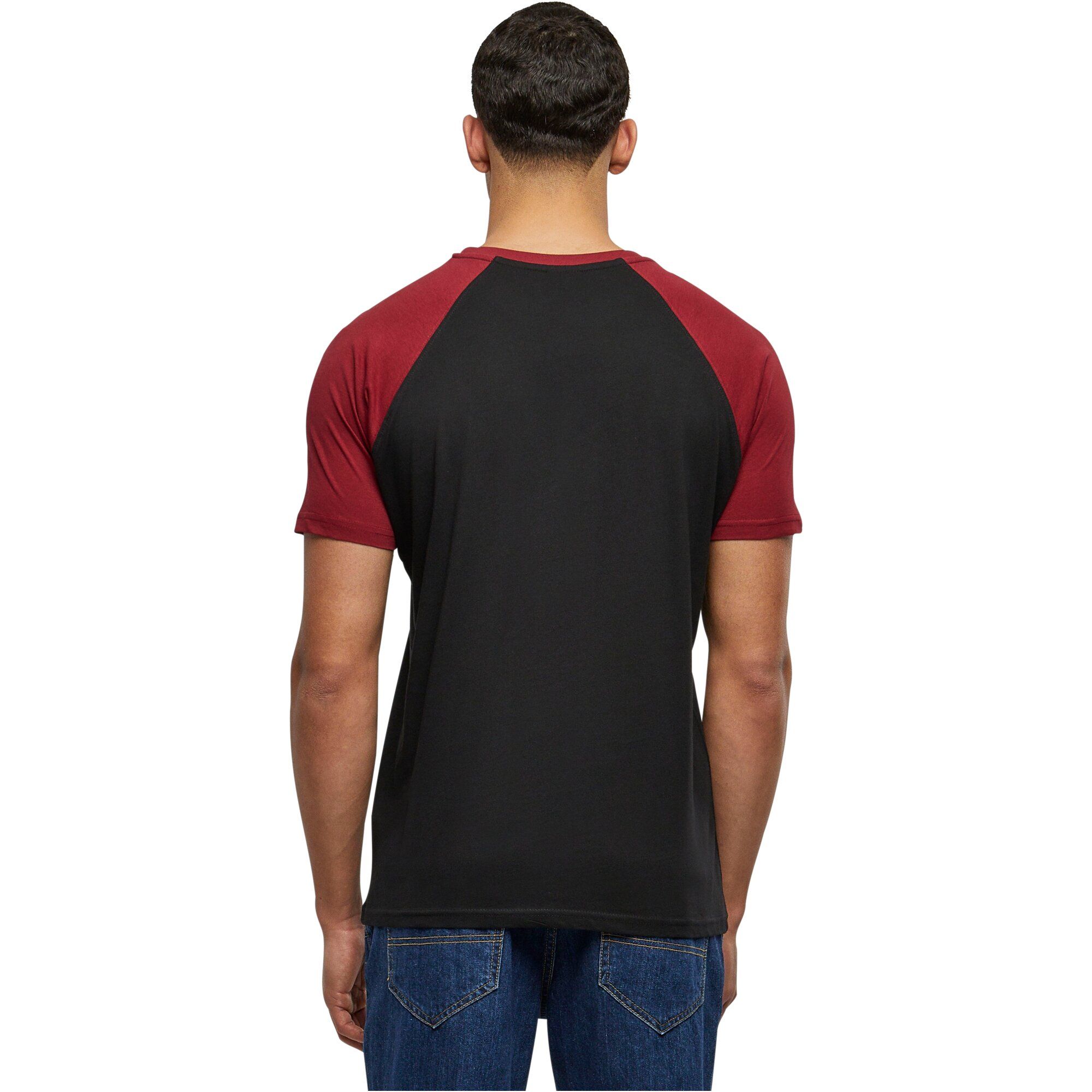 Urban Classics - RAGLAN Contrast T-Shirt black / burgundy