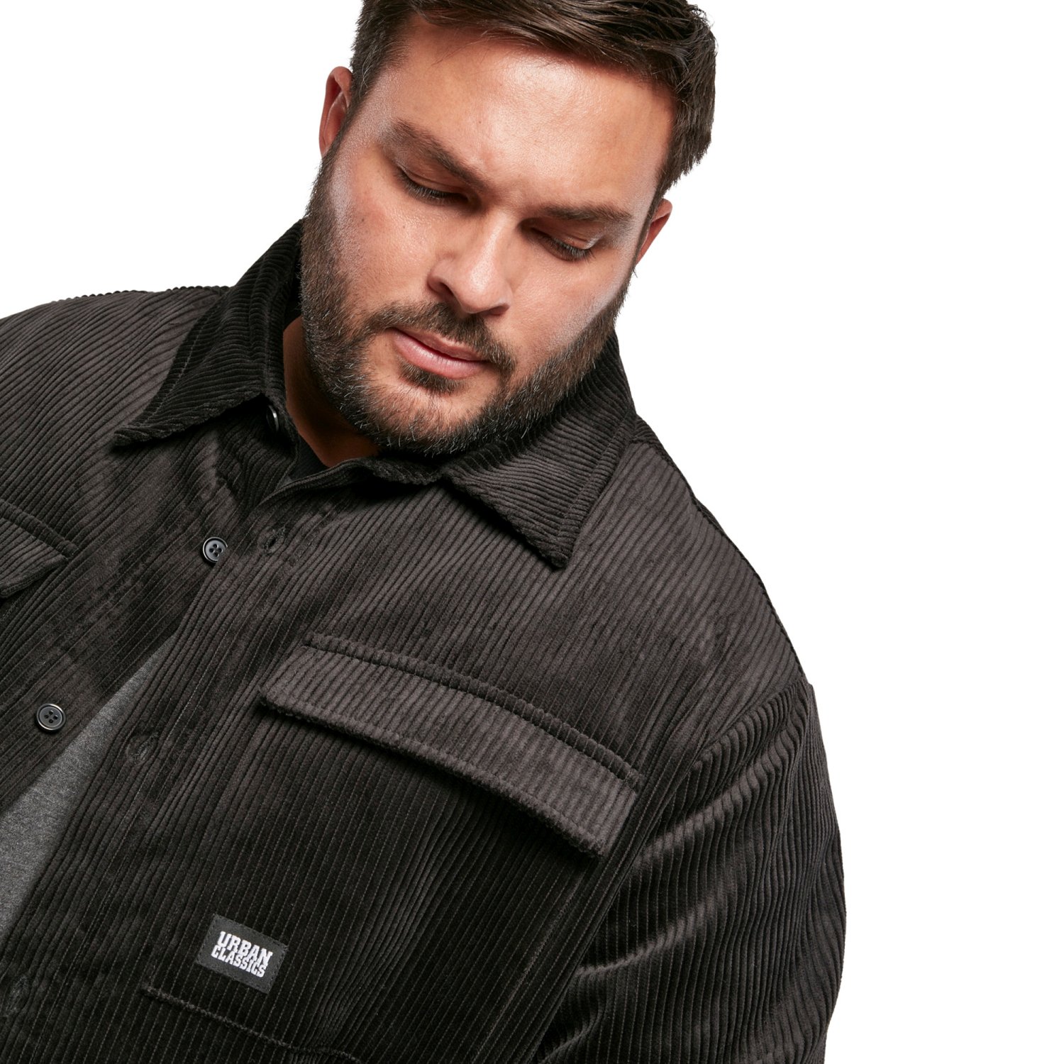 Urban Classics - Veste en velours côtelé noir