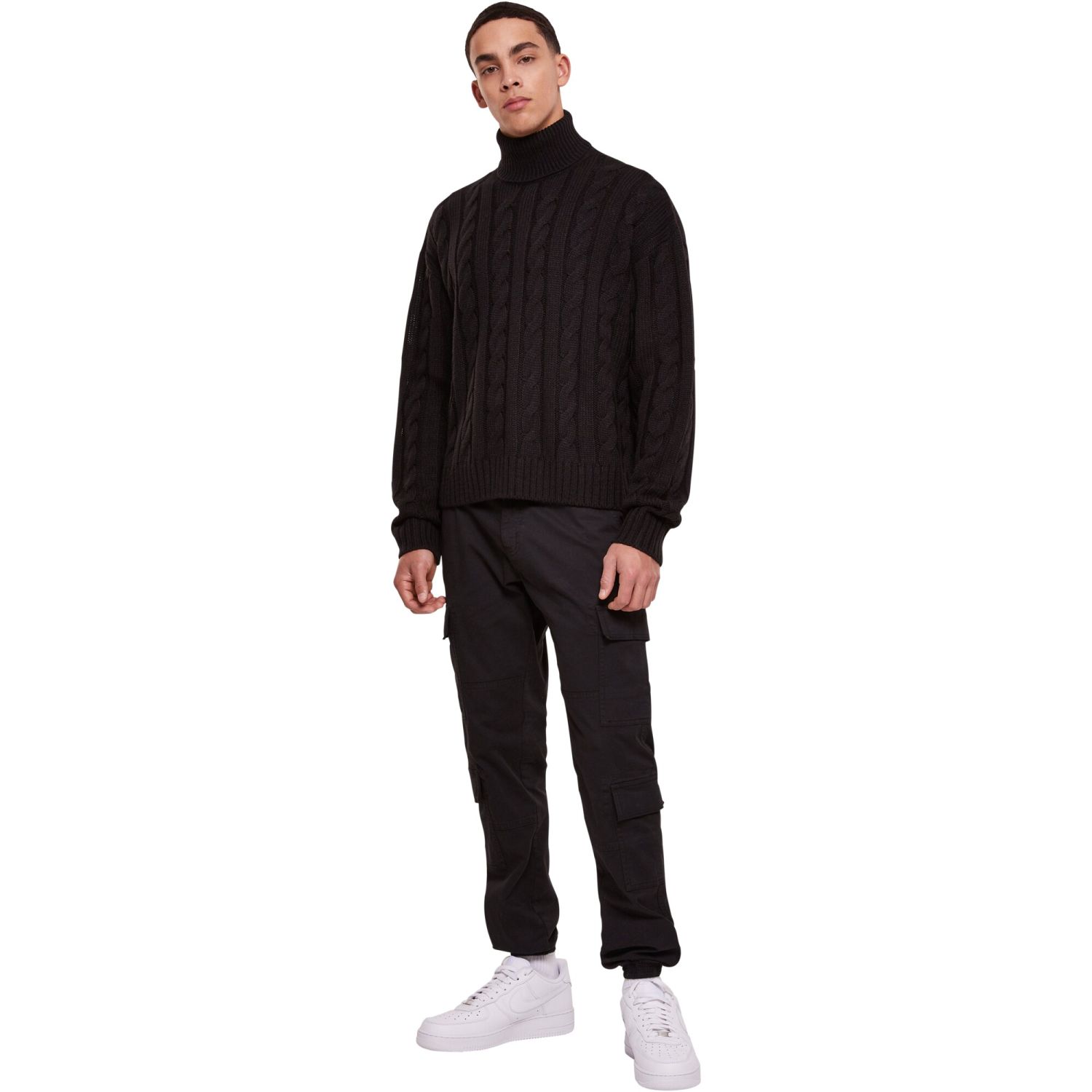 Urban Classics - Boxy Roll Neck Sweater noir