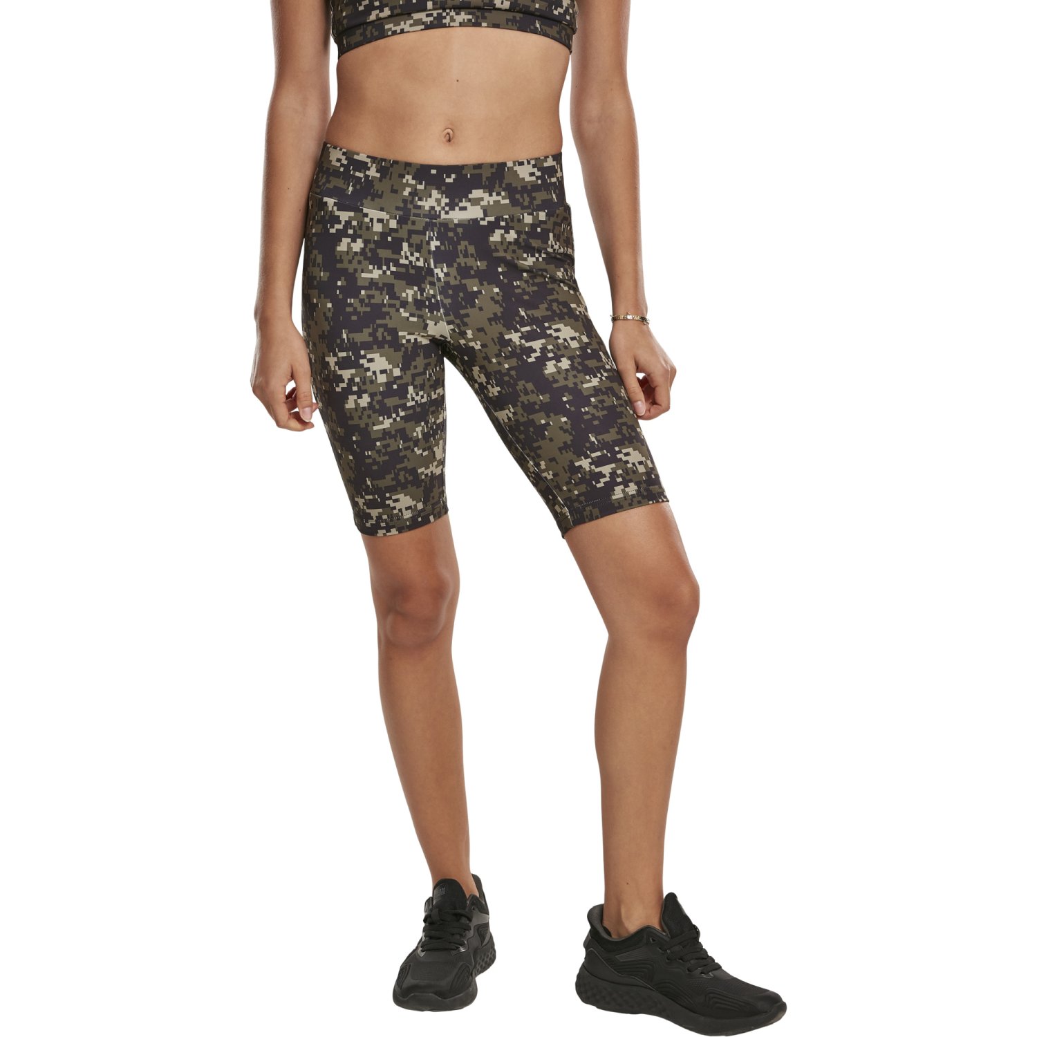 Urban Classics Ladies - High Waist Tech Cycle Shorts wood