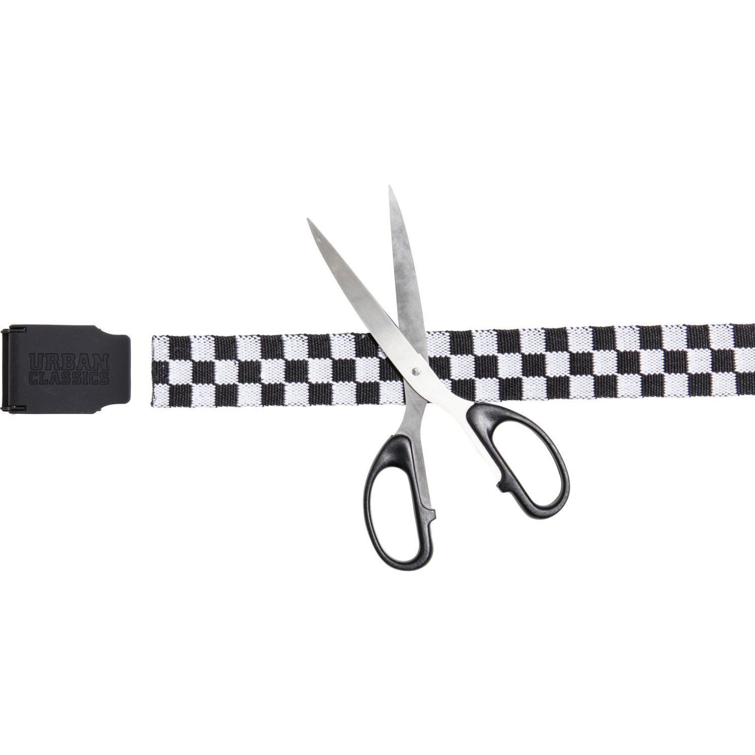Urban Classics - Checkerboard Canvas 150cm Belt black white