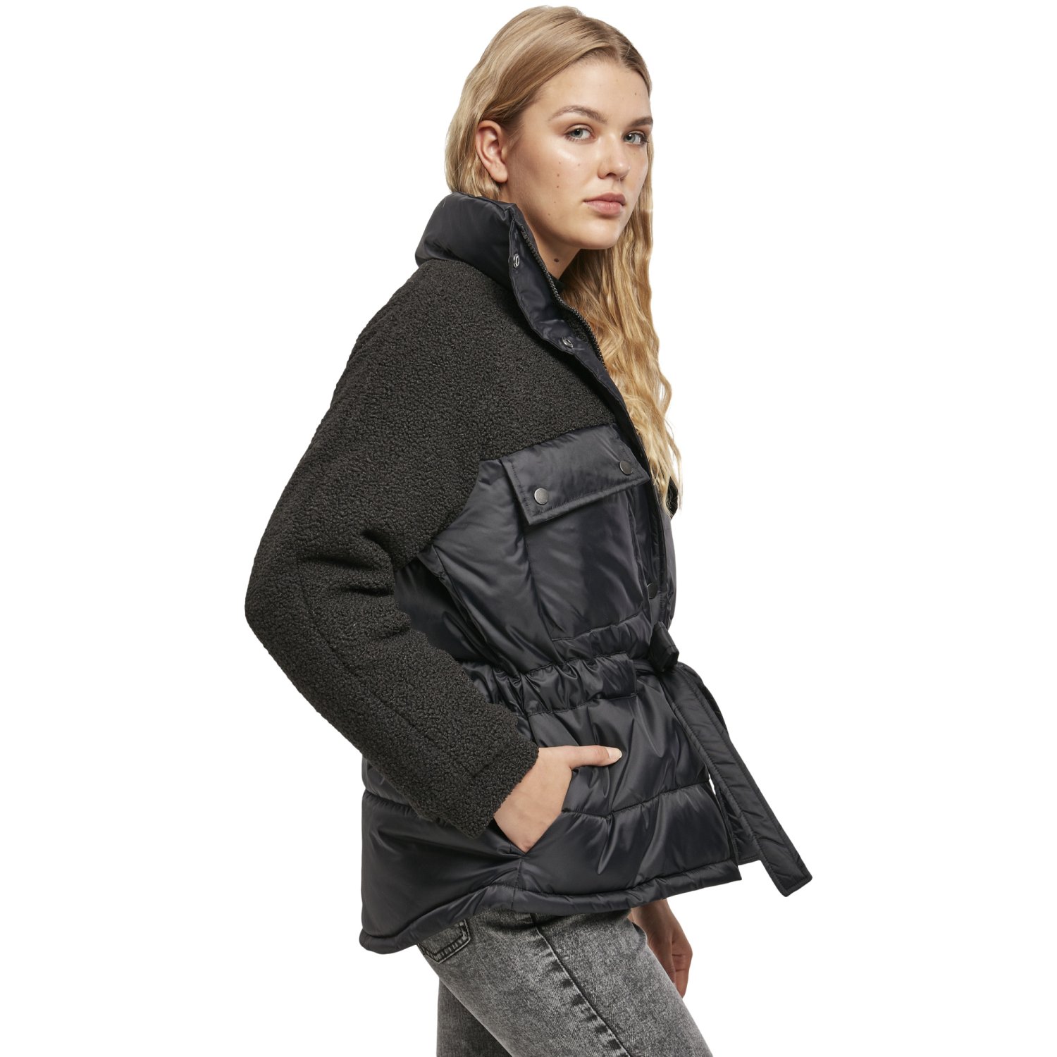 Urban Classics Ladies - Sherpa Puffer Jacket black