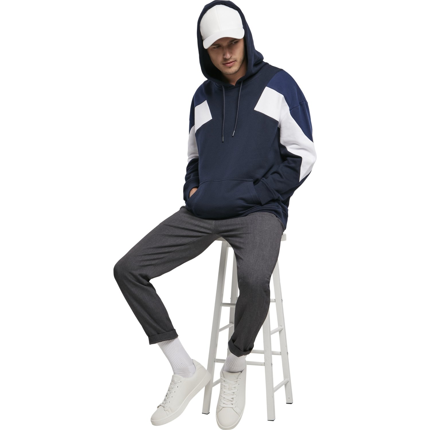 Urban Classics - Oversize 3-Tone Hoody navy