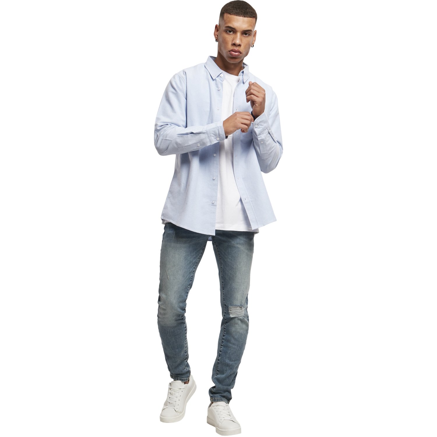 Urban Classics - Basic Oxford Shirt blue / white