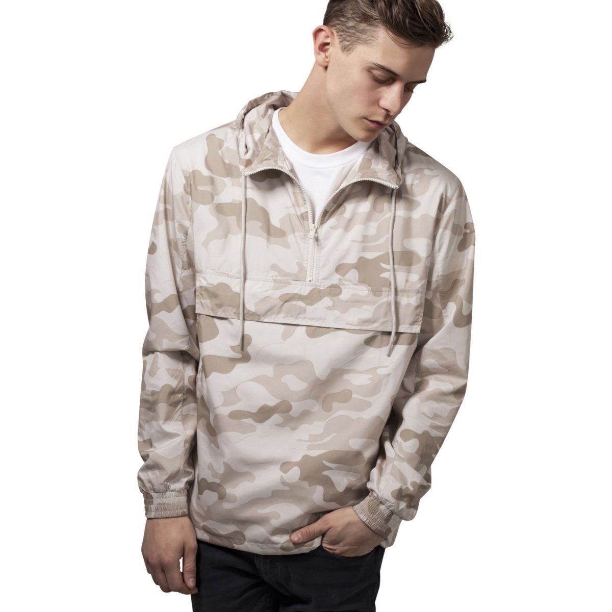 Urban Classics - PULL OVER Windbreaker sand camo