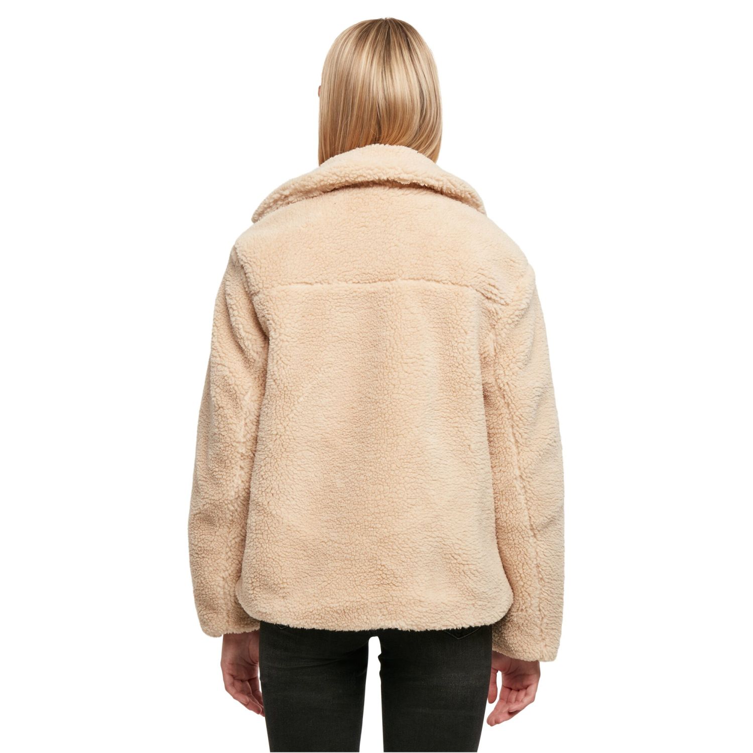 Urban Classics Femme - SHERPA Biker Veste d'hiver beige