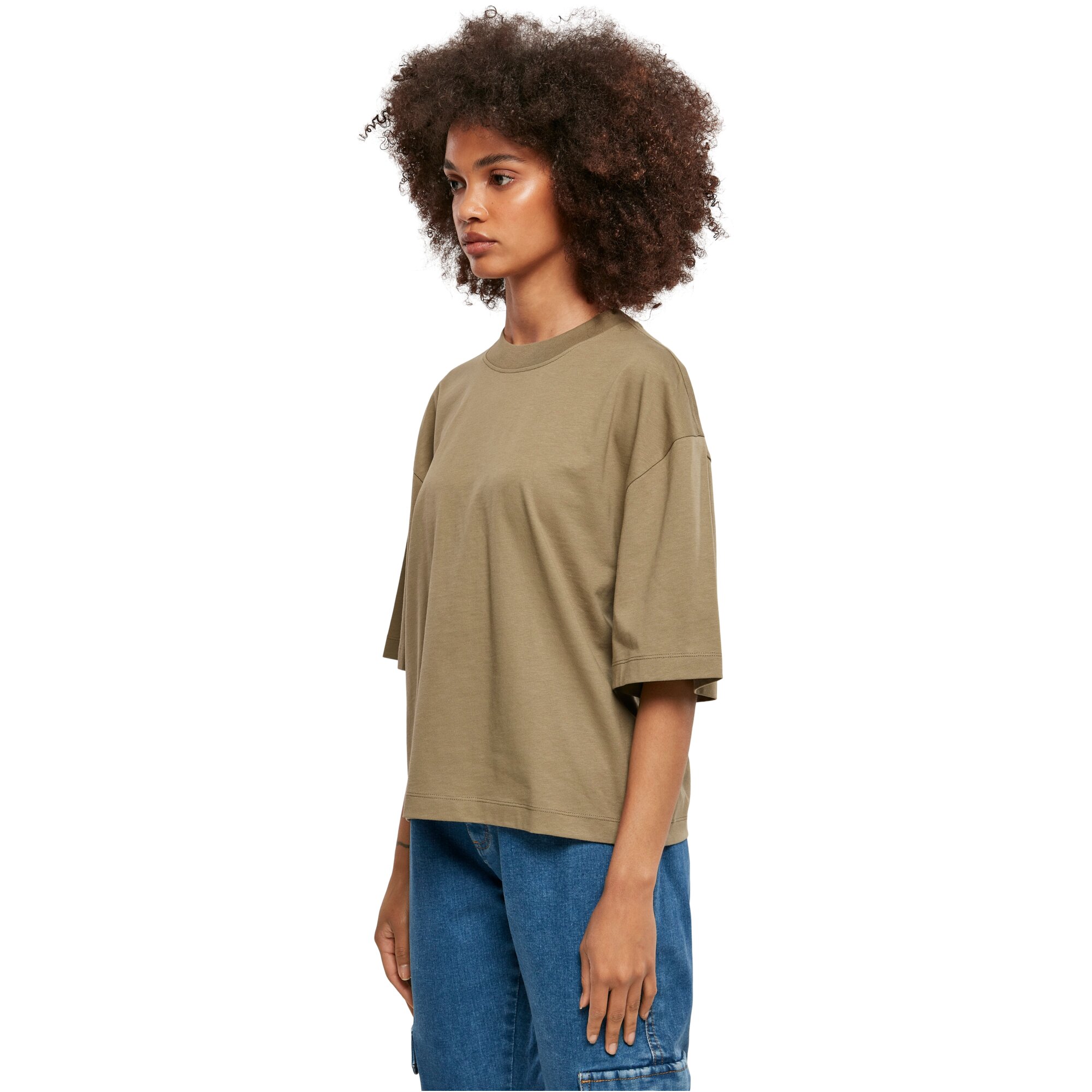 Urban Classics Ladies - Oversized Organic Shirt khaki