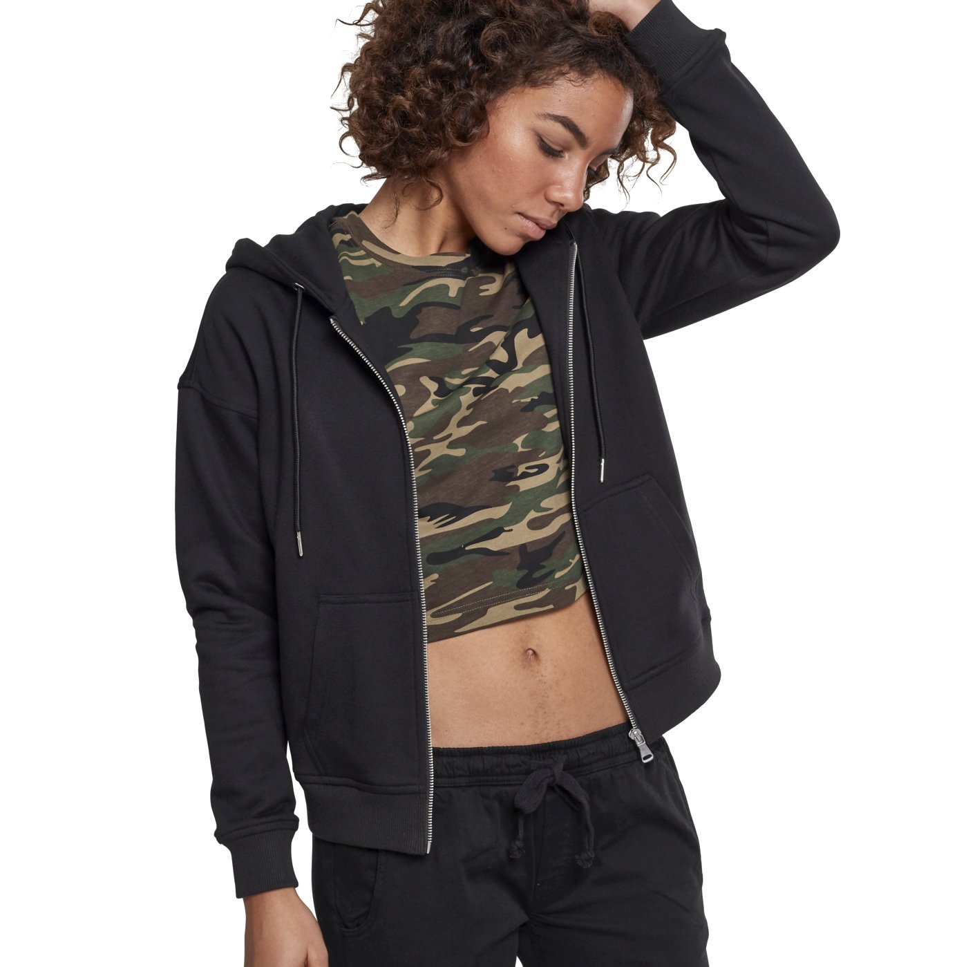 Urban Classics Ladies - BASIC Zip Hoody noir