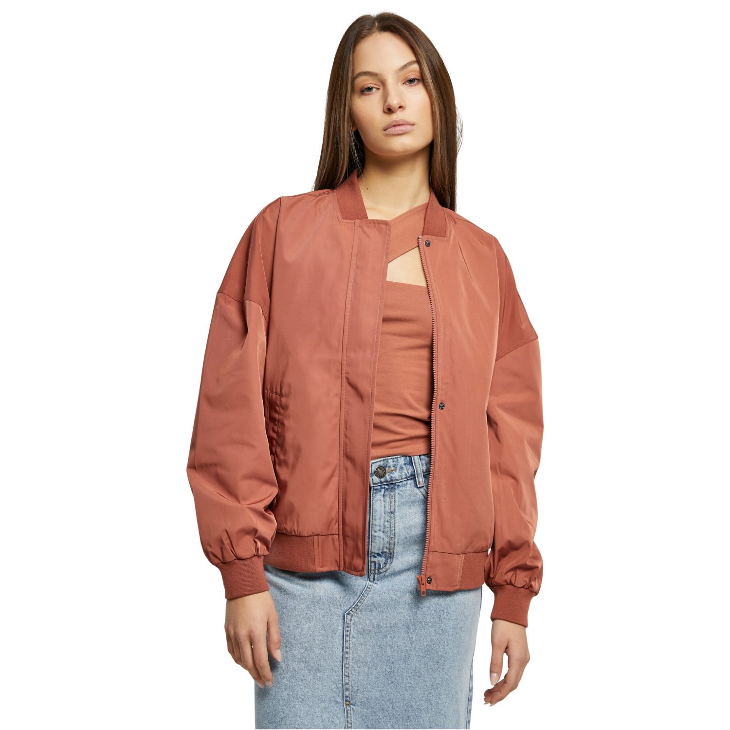 Urban Classics Ladies - Oversized Light Bomber Jacket terra