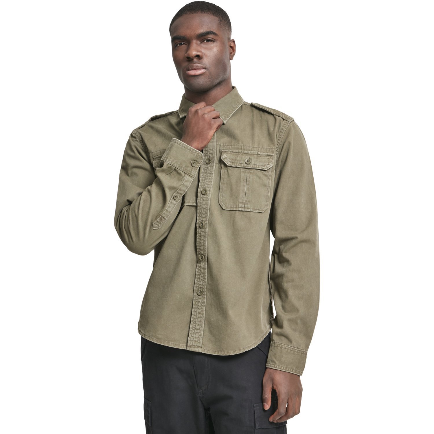 Brandit - VINTAGE Denim Shirt olive