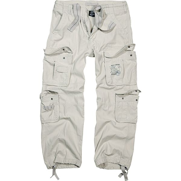 Brandit Pure Vintage Cargo Army Trousers white