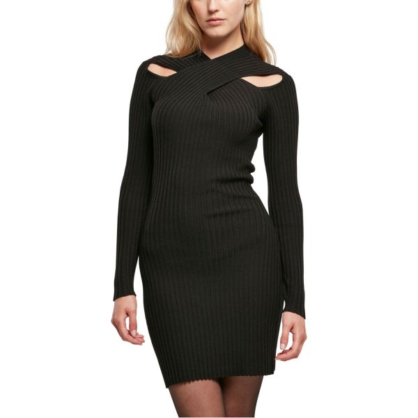 Urban Classics Ladies - Crossed RIB KNIT Dress beige