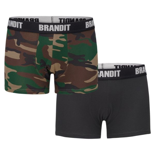 Brandit - Boxer Shorts 2-pack dark / wood camo