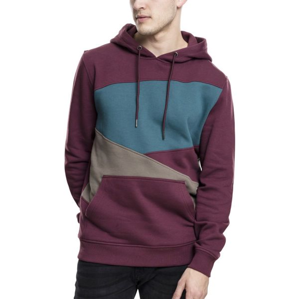 Urban Classics - Zig Zag Sweat à capuche noir / rouge - M