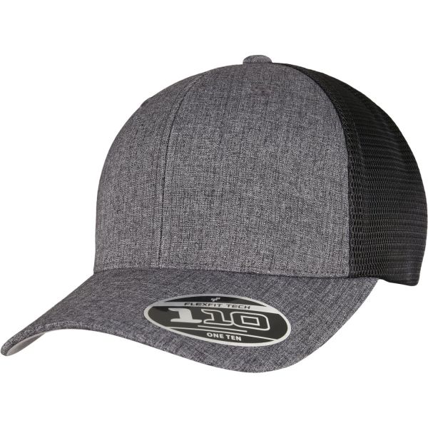 Flexfit 110 Trucker Mesh Snapback Cap - melange gris