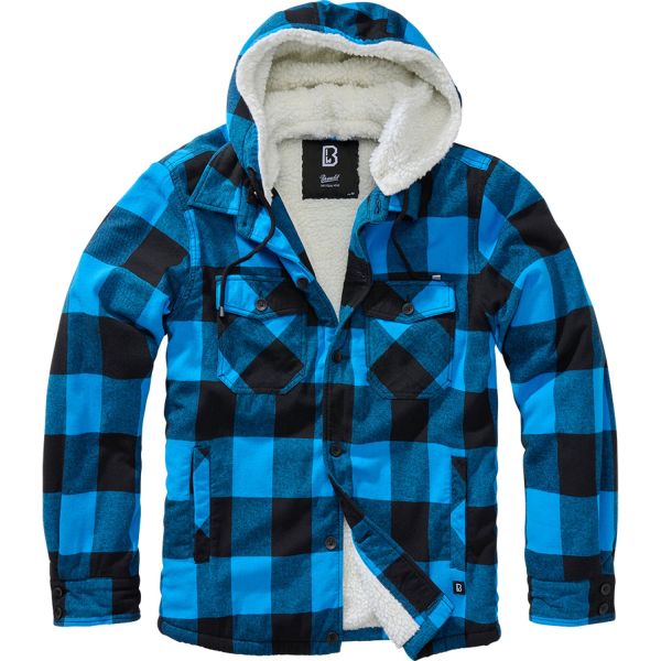 Brandit - Hooded Lined Lumberjack Jacket black / charcoal