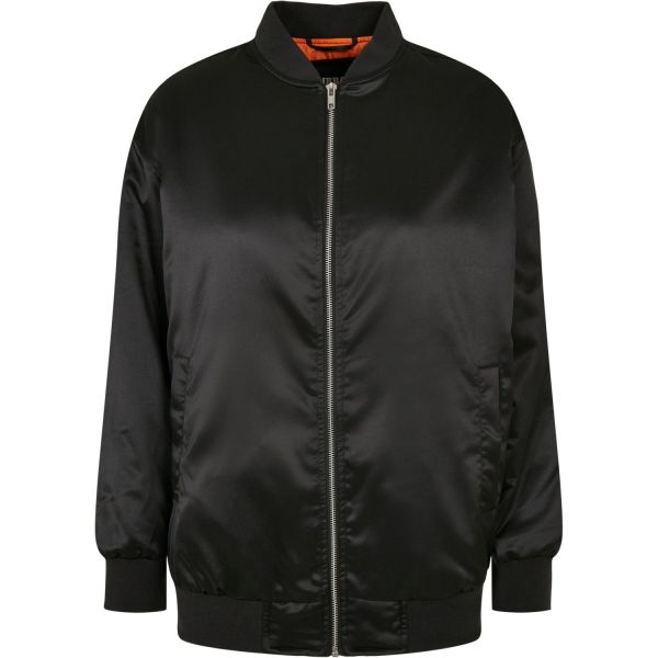 Urban Classics Ladies - SATIN BOMBER Oversized Jacket black
