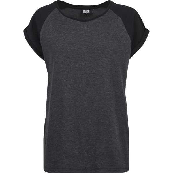 Urban Classics Ladies - RAGLAN Contrast Top blanc / lilac