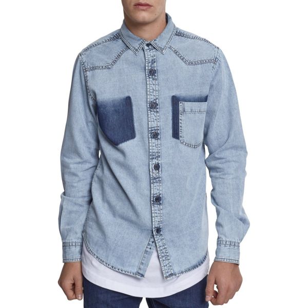 Urban Classics - DENIM Pocket Hemd denim washed