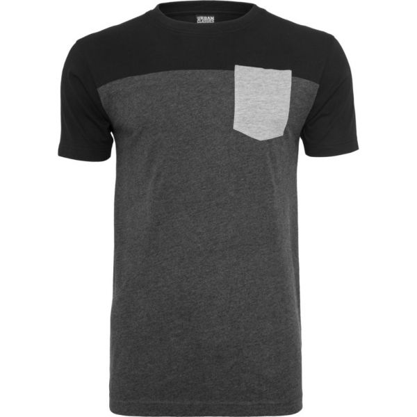 Urban Classics - 3-TONE Pocket T-Shirt navy / blanc