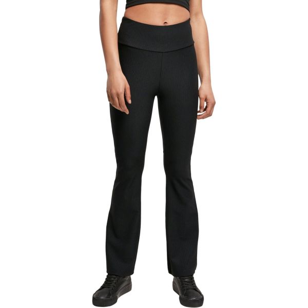 Urban Classics Ladies - High Waist Rib Boot Cut Leggings