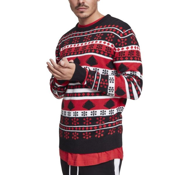 Urban Classics - Snowflake Christmas Sweater green