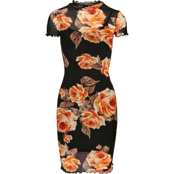 Urban Classics Ladies - Mesh Double Layer Dress mangorose