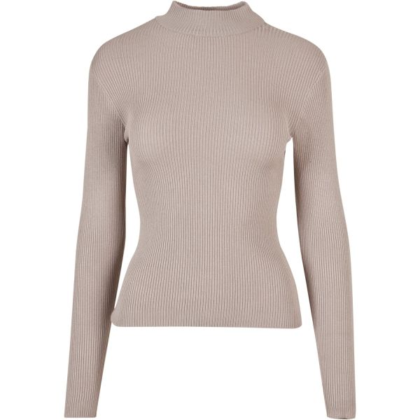 Urban Classics Ladies - Rib Knit Turtelneck Sweater beige