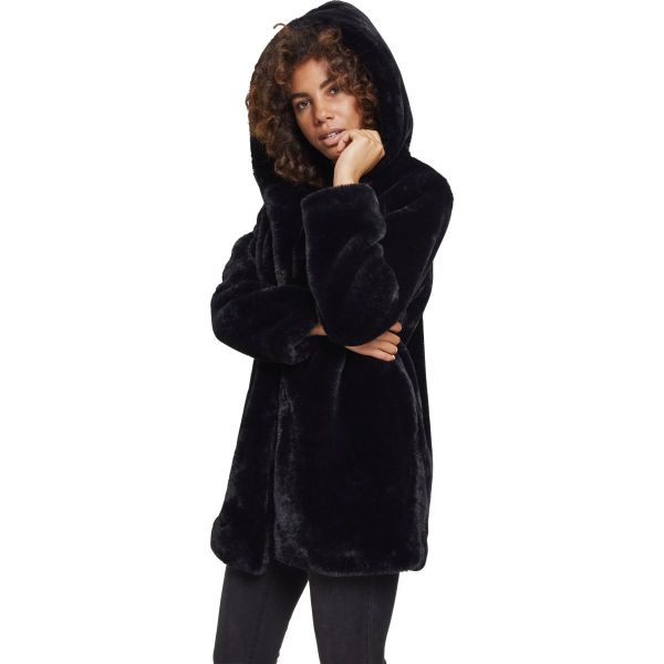 Urban Classics Ladies - Hooded Teddy Coat offwhite