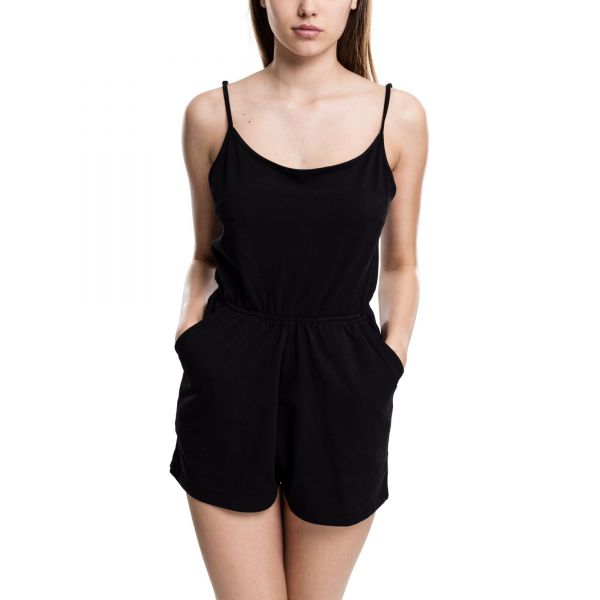 Urban Classics Ladies - Short Spaghetti Jumpsuit schwarz