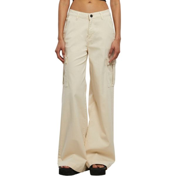 Urban Classics Ladies - Wide Leg Twill Cargo Pantalon