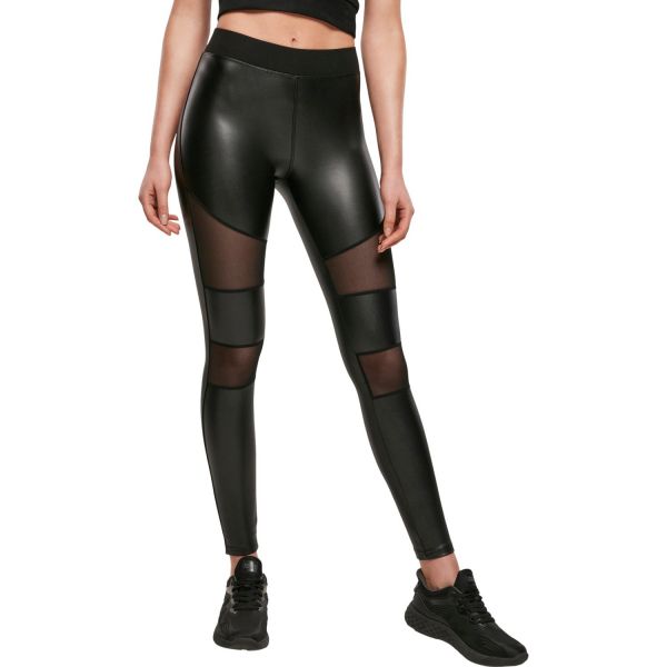 Urban Classics Ladies - TECH MESH Faux Leather Leggings | Leggings | Pants  | WOMEN | URBAN STREET EN