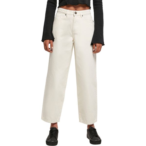 Urban Classics Ladies - High Waist Wide Leg Crop Denim Jeans