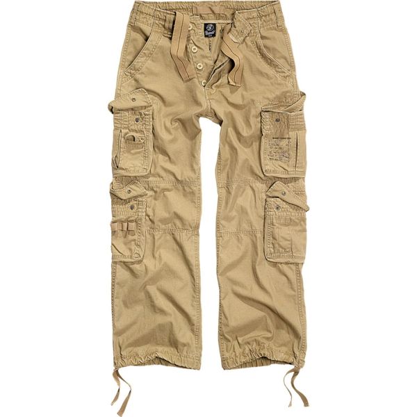 Brandit Pure Vintage Cargo Army Trousers white