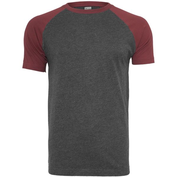 Urban Classics - RAGLAN Contrast T-Shirt charcoal / bottle