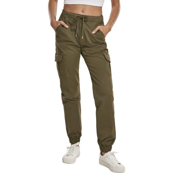 Urban Classics Ladies - High Waist Cargo Pants olive
