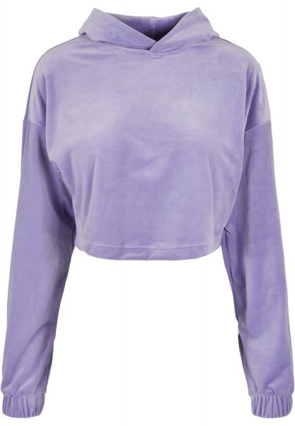 Urban Classics Ladies - VELVET Short Oversized Hoody taupe