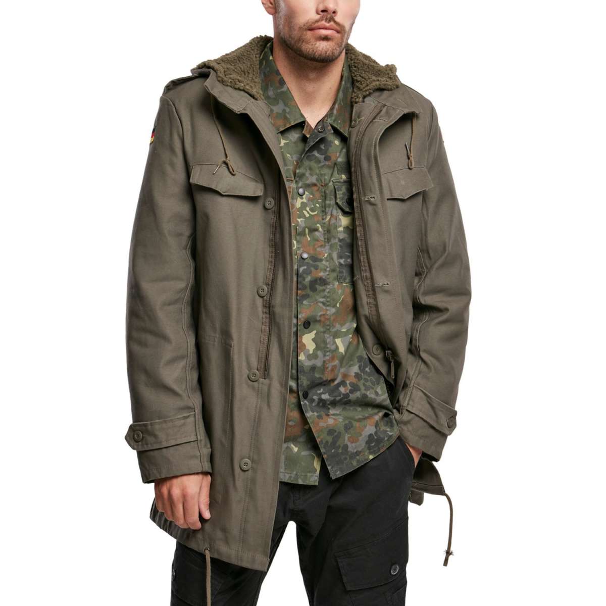 Übergangsjacke Herren Bomberjacke Herbst Winter – Winddicht Gefüttert Mit Reverskragen Parka Freizeitjacke Vintage